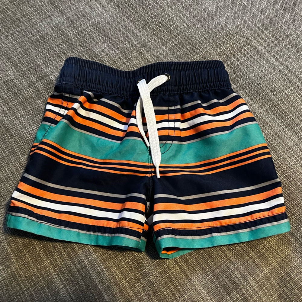 Carters Simple Joys baby boy swim trunks - 9mo - blue/orange/green